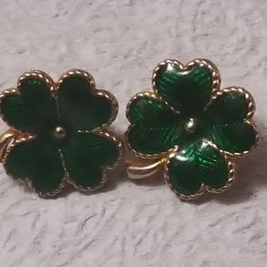 VINTAGE AVON 4 LEAF CLOVER EARRINGS
